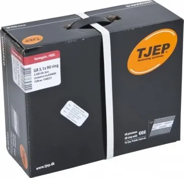 TJEP GR 31/90 Streifennägel 34° Rille Feuerverzinkt, 3,1x90mm Jumbobox