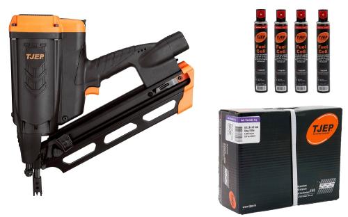 Preview: TJEP GRF 34/90 GAS 3G Streifennagler inkl. 4x Gas, 1 Box Nägel