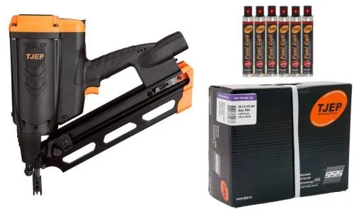 TJEP GRF 34/90 GAS 3G Streifennagler inkl. 8.000 Nägel, 6 Gaskartuschen