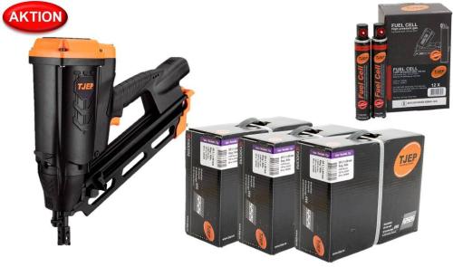 Preview: TJEP GRF 34/90 GAS 3G Streifennagler inkl. 12.000 Nägel, 12 Gaskartuschen