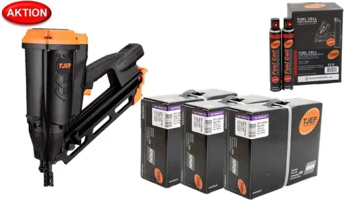 TJEP GRF 34/90 GAS 3G Streifennagler inkl. 12.000 Nägel, 12 Gaskartuschen