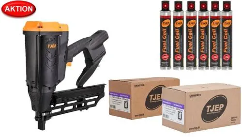 TJEP PQZ-75 GAS 3G Klammergerät inkl. 2 Pakete nach Wahl, 6 Gaskartuschen