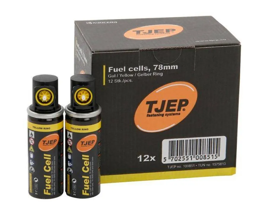 TJEP Gaskartusche, 78 mm, gelber Ring in Box