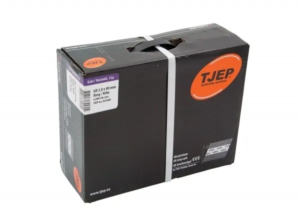 TJEP GR 28/80 D-Kopf Streifennägel 34° Rille Verzinkt, 2,8x80mm Jumbobox