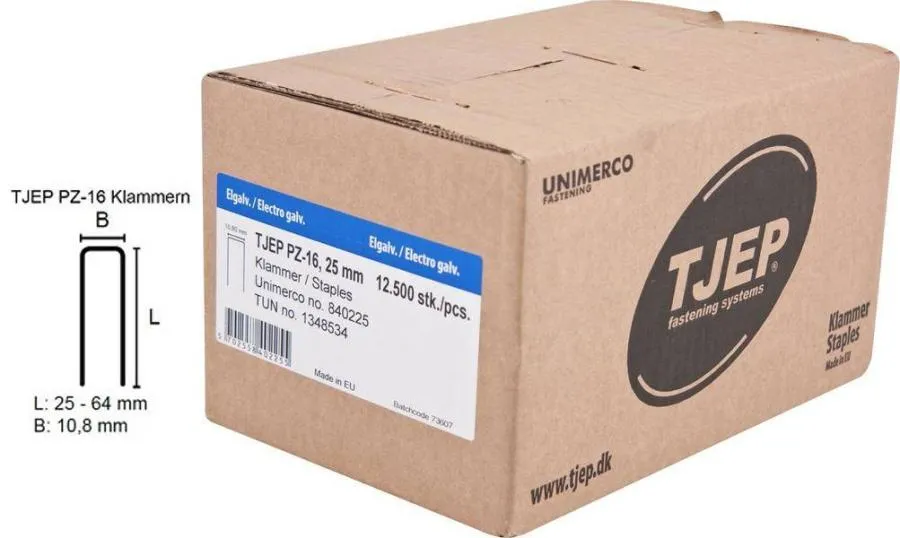 TJEP PZ-16 Klammern 25 mm, verzinkt und geharzt